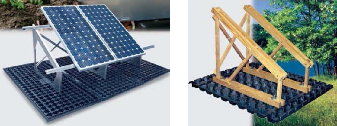 twee voorbeelden van aanhaaksystemen voor pv panelen op groendak