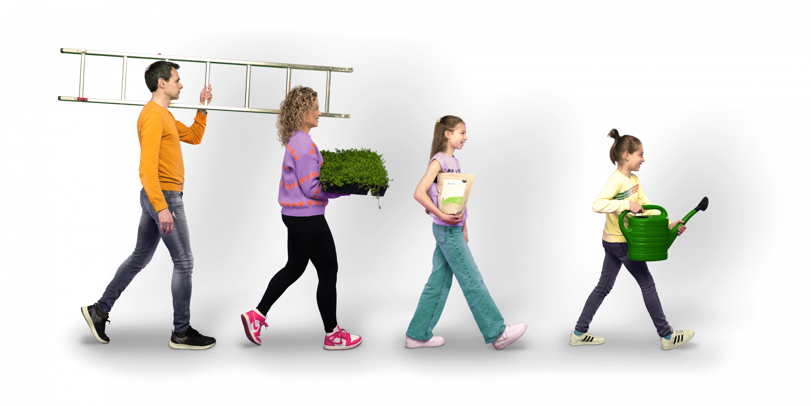 achtergrond afbeelding gezin met groendak spullen