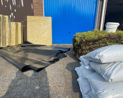 foto met materialen voor de aanleg